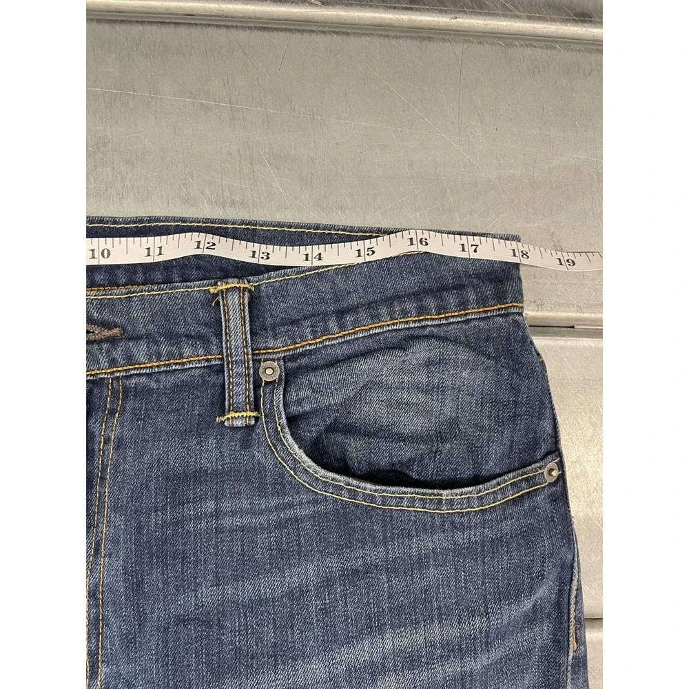 Levis 511 Jeans Mens 36X32 Blue Medium Dark‎ Wash Denim Slim Straight Fit Faded